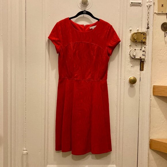 Sandra Darren Dresses & Skirts - Textured Red Fit & Flare Dress 12